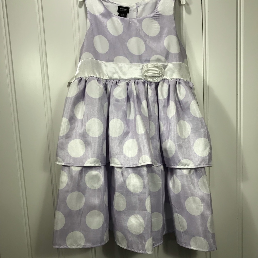 Holiday editions dress girls 10 purple w polka dot